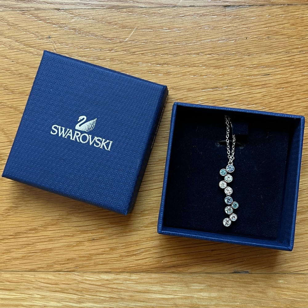 Swarovski Necklace Blue White Gems